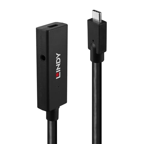 Lindy Usb 3.2 Gen 2 C/c Active Extention 5m Usb-c Usb-c Svart