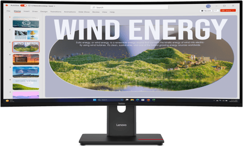 Lenovo Thinkvision T34wd-40 Curved 34 tommer 3440 × 1440pixels Va 21:9 120hz