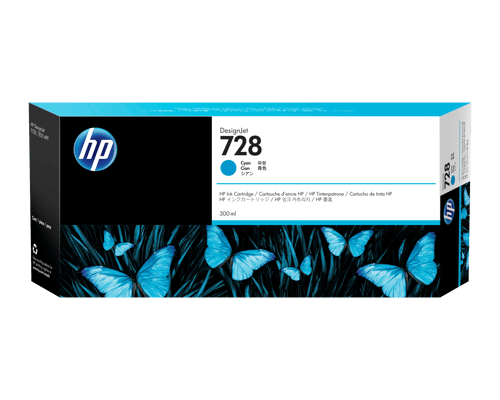 Hp Blæk Cyan 728 300ml – Dj T730/t830