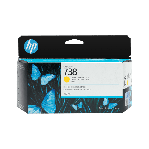 Hp Muste 738, Keltainen, 130 Ml - Designjet T850/t950