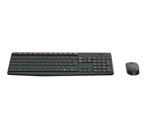 Logitech MK235 Langaton yhdistelmä - Yhdysvallat - Näppäimistö ja Hiirisetti - Englanti (US) - Harmaa