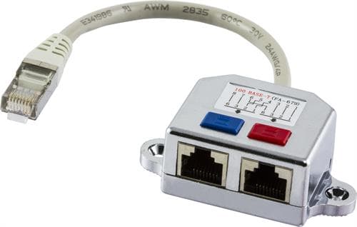 Deltaco Adapter Rj-45 0.15m Metallisk, Svart, Vit
