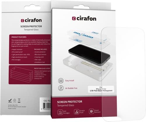 Cirafon Recycled Ultra-wide (double Tempered) Skærmbeskytter Iphone Air