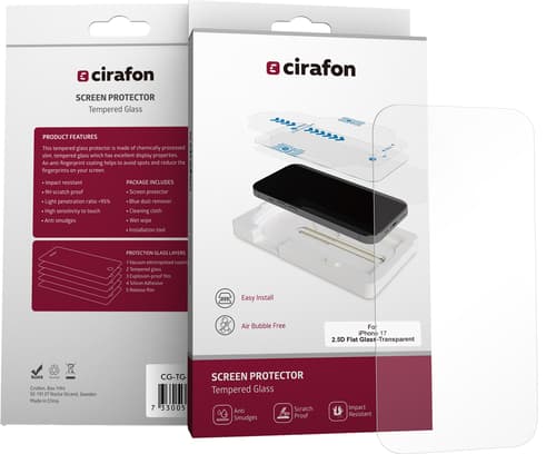 Cirafon Recycled Ultra-wide (double Tempered) Näytönsuoja Iphone 17