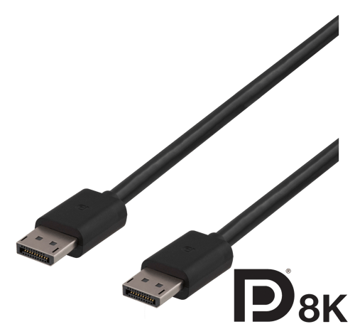 Deltaco Dp8k-1020 2m. Displayport Displayport Sort billede