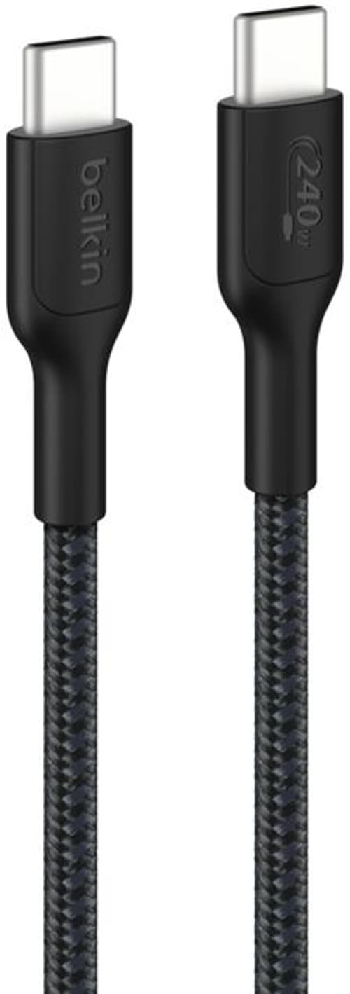 Belkin 240w 2.0 Braided Pcr Cable 3m Usb-c Usb-c Noir, Sort