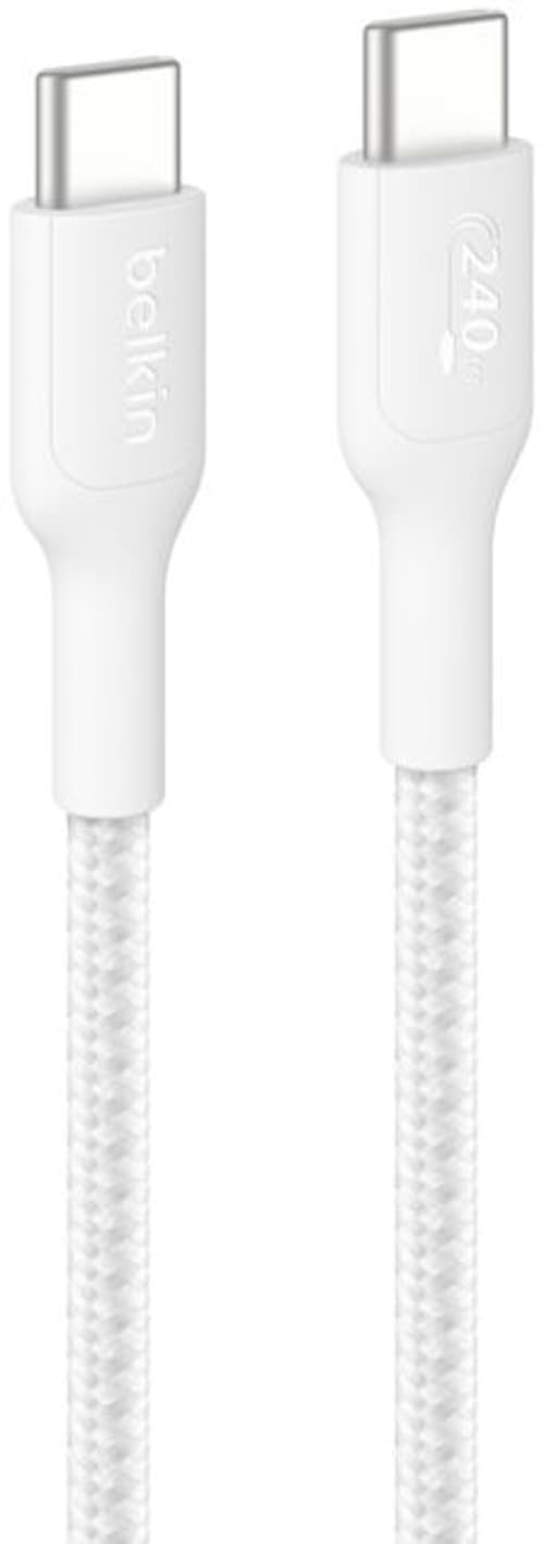 Belkin 240w 2.0 Braided Pcr Cable 1m Usb-c Usb-c Valkoinen