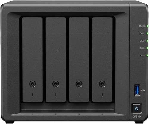 Synology Dp340 Nas & Lagringsserver Desktop R1600 16 Gb 32 Tb Hdd Sort billede