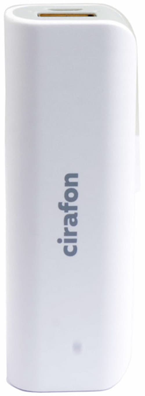 Cirafon Powerbank 2600mah - White 2600mah Hvit