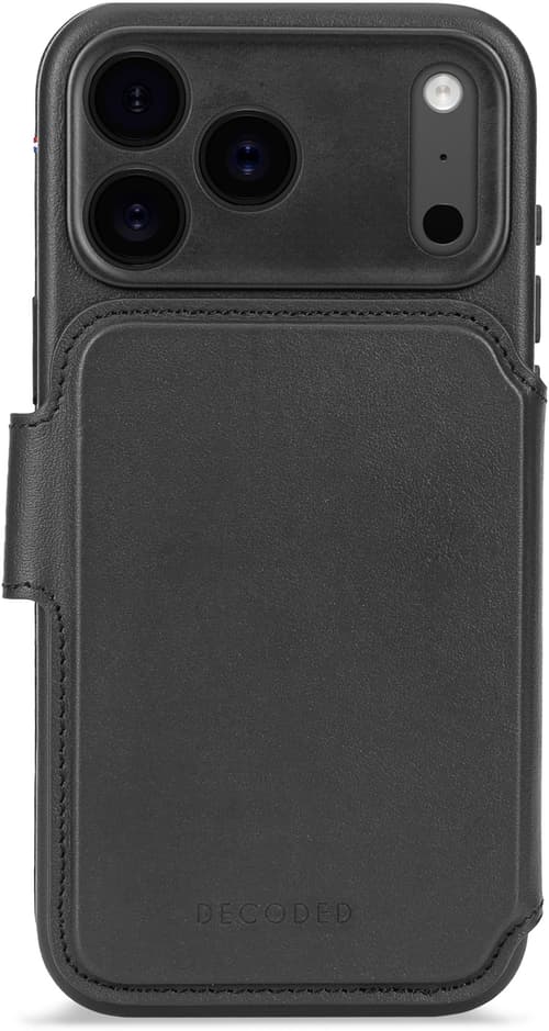 Decoded Leather Detachable Wallet Iphone 17 Pro Max Musta
