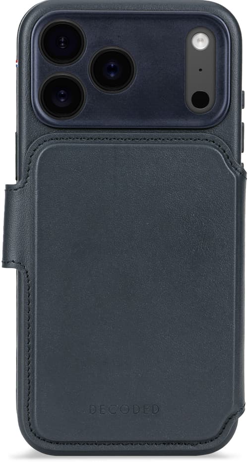 Decoded Leather Detachable Wallet Iphone 17 Pro Marinblå