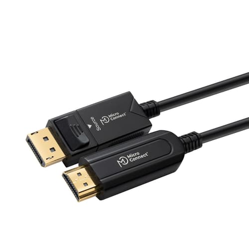 Microconnect Premium Optic Displayport 1.4 - Hdmi 2.0 Cable 15m. Displayport Hdmi Sort billede