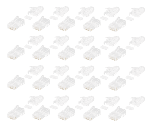 RJ45 konnektor til slim patch kabel, Cat6a, 28AWG, 20 stk. - Deltaco