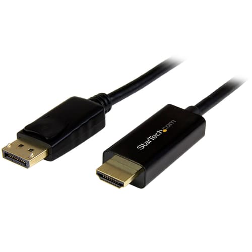 Startech 6 Ft / 2m Displayport To Hdmi Converter Cable 4k 2m Hdmi Displayport Musta