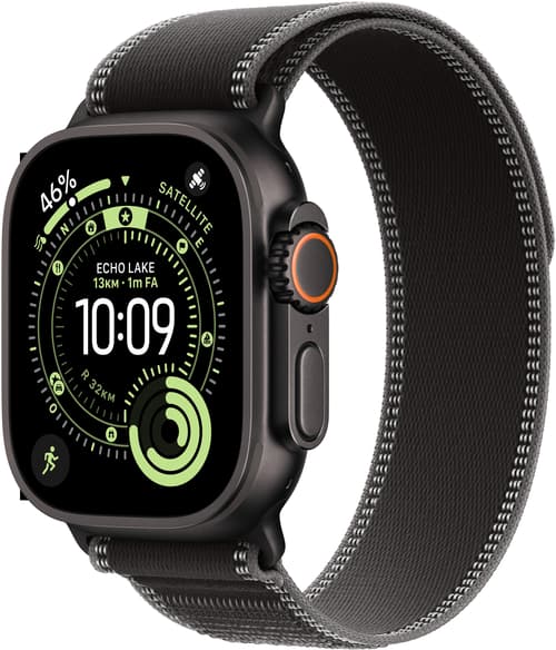 Watch Ultra 3 GPS + Cellular 49mm Black Titanium Case with Black/Charcoal Trail Loop - S/M