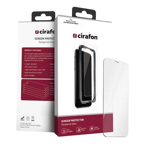 Cirafon Ultra-wide Curved Asahi Glass 0.3mm Skärmskydd Iphone 12 Mini