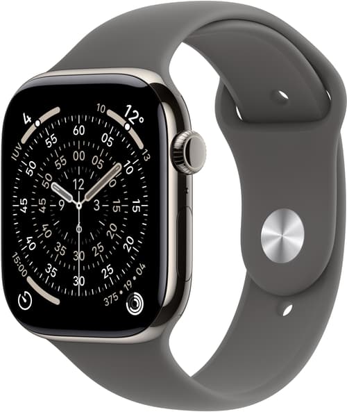 Apple Watch Series 11 Gps + Cellular 46mm Natural Titanium Case With Stone Grey Sport Band - M/l