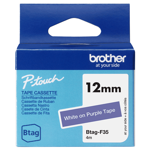 Brother Tape Btag-f35 12mm Hvid/lilla billede