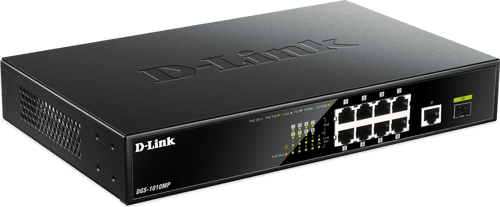 D-link Dgs-1010mp Netværksswitch Ikke Administreret Gigabit Ethernet (10/100/1000) Strøm Over Ethernet (poe) 1u Sort billede