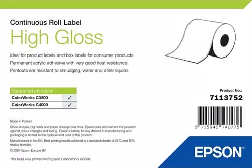 Epson Labels High Gloss Countinuous 51mm X 33m - Tm-c3500 billede