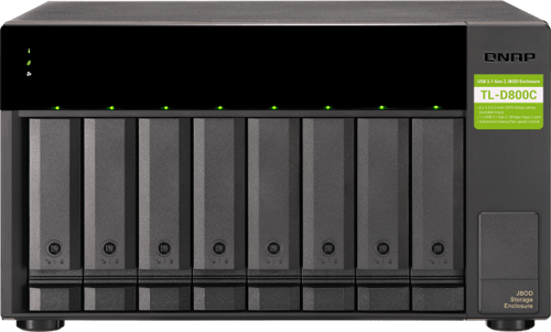 Qnap Tl-d800c Drevkabinet Hdd/ssd Kabinet Sort, Grå 2.5/3.5 tommer billede