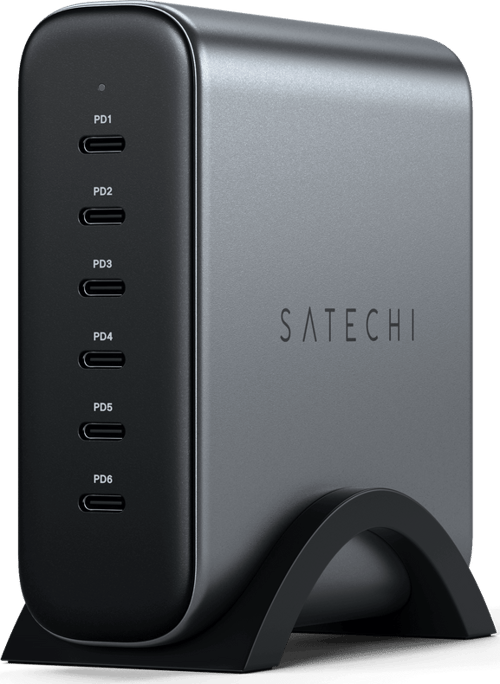 Satechi 200w Usb-c 6-port Gan Charger Harmaa