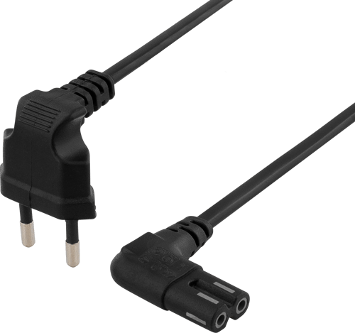 Deltaco Virtajohto 0.5m Cee7/16 C7 Musta