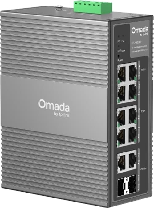 Tp-link Omada 10-porttinen Gigabit-teollisuuskytkin, Helposti Hallittava, Jossa On 6 Poe+-porttia Ja 2 Poe++-porttia