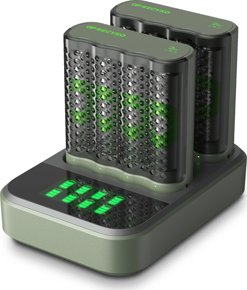 Gp Recyko Speed Batteriladdare M452 Usb + 2 Dockor + 8 St 2600 Mah-batterier