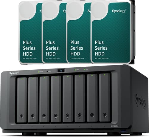 Synology Ds1825+, Jossa On 8 Esiasennettua 12 Tb:n Kiintolevyä (yhteensä 96 Tb)