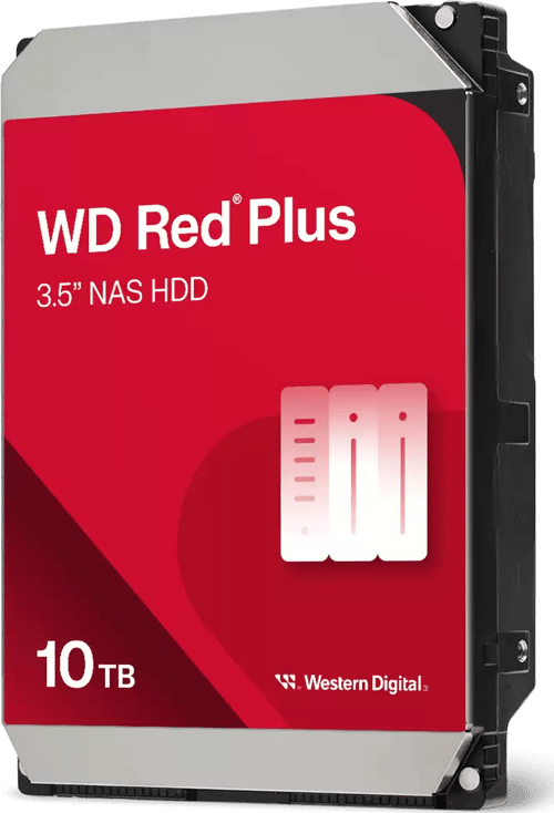 WD Red Plus WD100EFGX - Harddisk - 10 TB - intern - 3.5 - SATA 6Gb/s - 7200 rpm - buffer: 512 MB