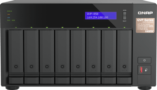 Qnap Qvp-85b Nas- Ja Tallennuspalvelimet Tower Intel® Core™ I5 32 Gb Ddr4 Hdd Qvr Pro Musta