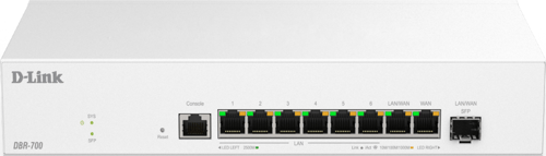 D-link Dbr-700 Kabelforbundet Router 2.5 Gigabit Ethernet Hvid