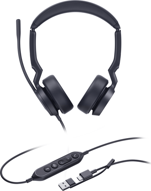 Yealink Uh44 Dual Usb-a, Usb-c Microsoft Teams Svart