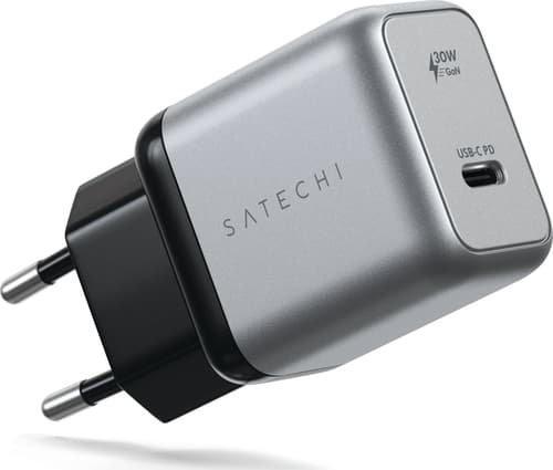Satechi St-uc30wcm - 30w Usb-c Pd Gan Väggladdare Silver, Svart