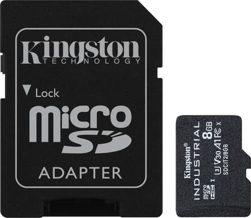 Kingston Technology 8gb Microsdhc Industrial C10 A1 Pslc Kort + Sd-adapter 8gb Microsdhc Uhs-i