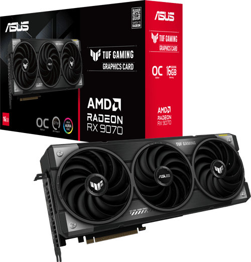 Asus TUF Gaming Radeon RX 9070 grafikkort - 16 GB GDDR6
