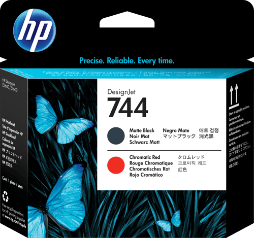 Hp Skrivarhuvud No.744 Matt Sort & Chromatic Rød - Z2600/z5600 billede
