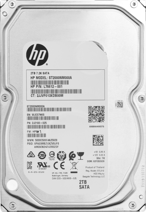 Hp 2 Tt:n Sata-asema, 7200 Rpm, 3,5 Tuumaa, Enterprise 3.5" 7200r/min Sata Sata Hdd