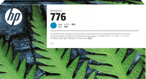 Hp 776 Blækpatron, 1 Liter, Cyan – Designjet Z9+ Pro