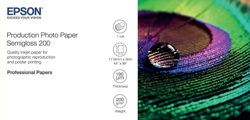 Epson Paper Production Valokuvapaperi, Puolikiiltävä, 200 G/m², 44 Tuumaa, 33 M, Rulla
