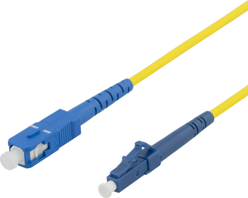 Deltaco Fiber Cable, 5m, Lc - Sc, 9/125, Os1/2, Single Mode, Lszh 5m. Lc Sc Os1/os2 billede