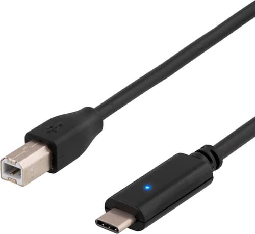 Deltaco Usb-kabel 1m. Usb-c Usb-b Sort billede