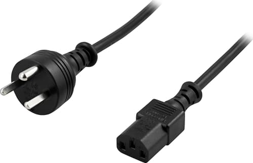 Deltaco Strömkabel 2m Strömkontakt Typ K C13 Svart