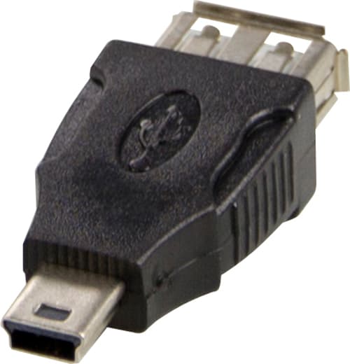 Deltaco Adapter Usb-a Mini Usb-b Usb-a Usb A/mini-usb B Sort billede