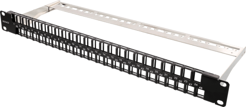 Deltaco 19" Keystone Patch Panel 48 Ports 1U Metal Black