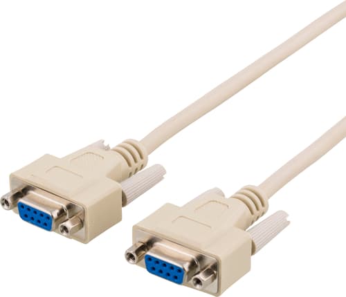 Deltaco Nollmodem Db9 Female- Db9 Female 2m. Db9 Db9 Grå billede