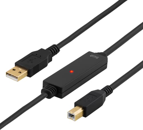 Deltaco Usb-ex10m 10m Usb-a Usb-b Musta