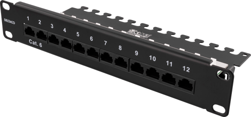 Deltaco Patchpanel Sort Cat 6 1u