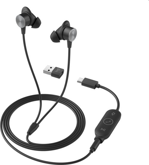 Logitech Zone Wired Earbuds Stereo Usb-a, Usb-c Uc Grafiitti